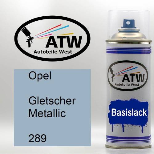 Opel, Gletscher Metallic, 289: 400ml Sprühdose, von ATW Autoteile West.